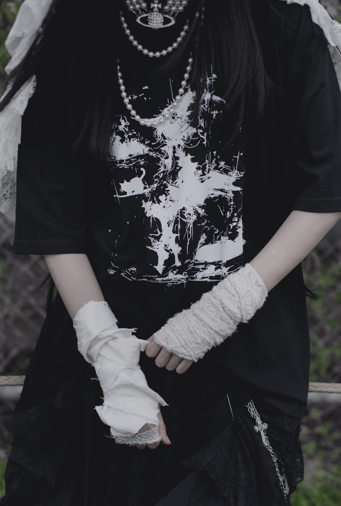 Model wearing the Bewitched T-Shirt from THE MIST