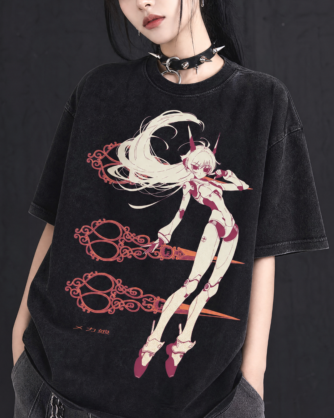 Mecha-Needle • Snow Washed Oversized T-Shirt