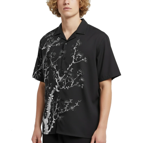 Cherry Bloom [Black] • Button-up Shirt