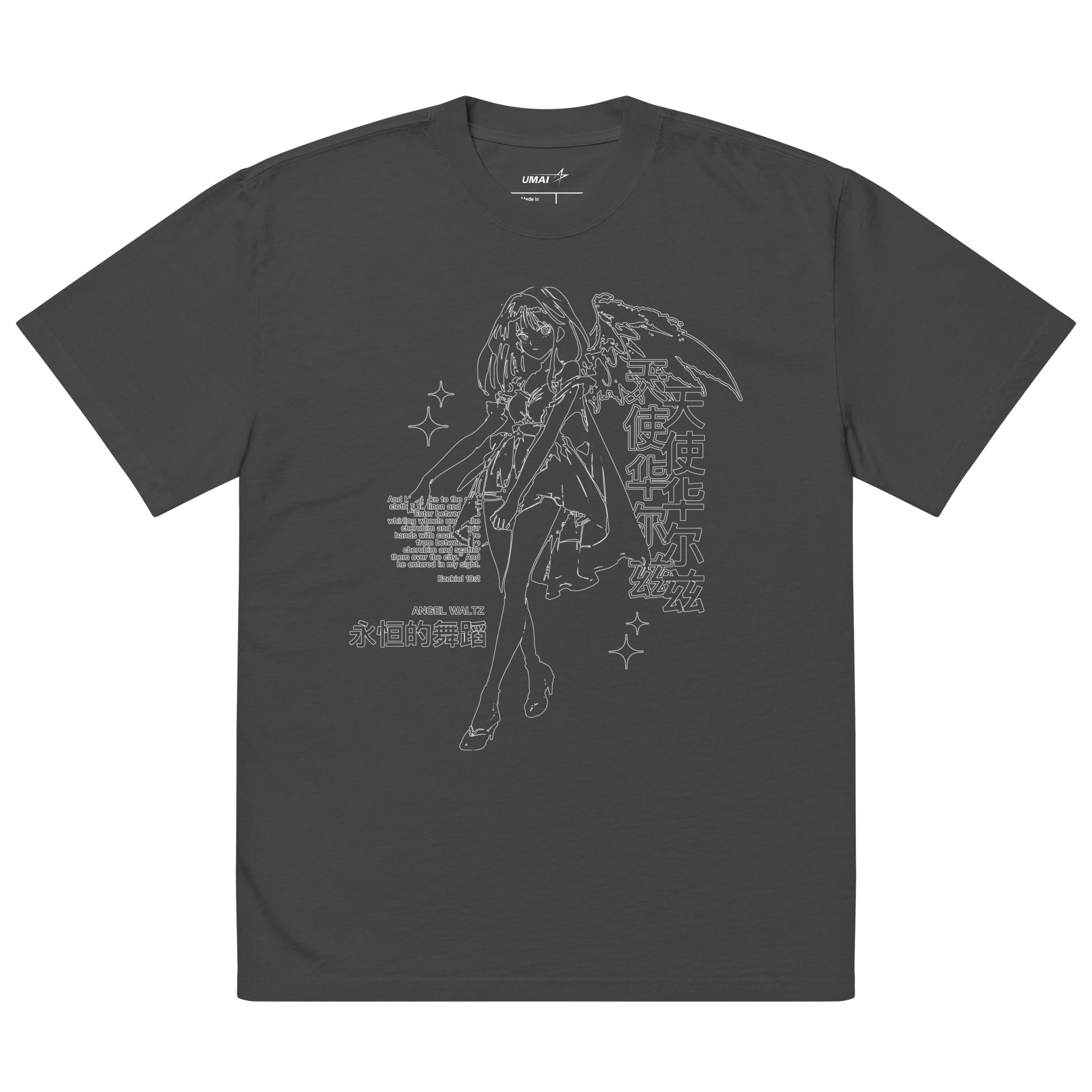 ANGEL WALTZ • Oversized Heavy T-Shirt [Faded Black]